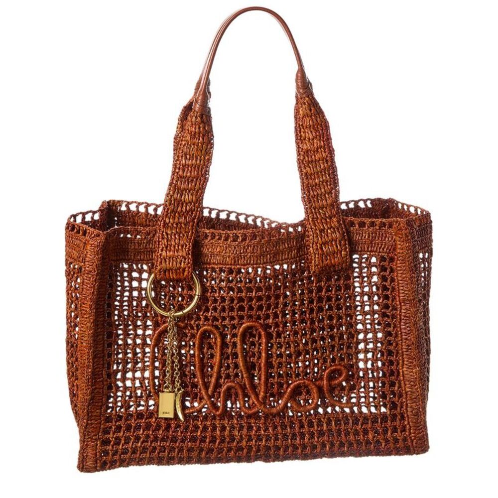 Chloé Summer Banana Raffia Tote, Brown